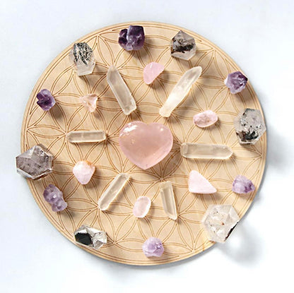 Wood Crystal Grid Altar